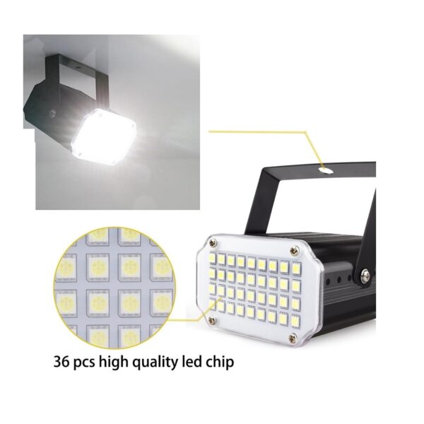 Flash 36 Led Mini Regulable Boliche Fiesta Audioritmico Dj Blanco No es RGB
