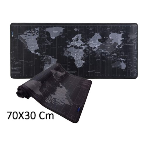Mouse Pad Gamer Mapa Mundial 70 X 30 Cm MousePad Antideslizante Xl Escritorio Negro