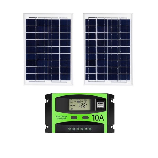Panel Solar x 2 10w + Regulador 10A