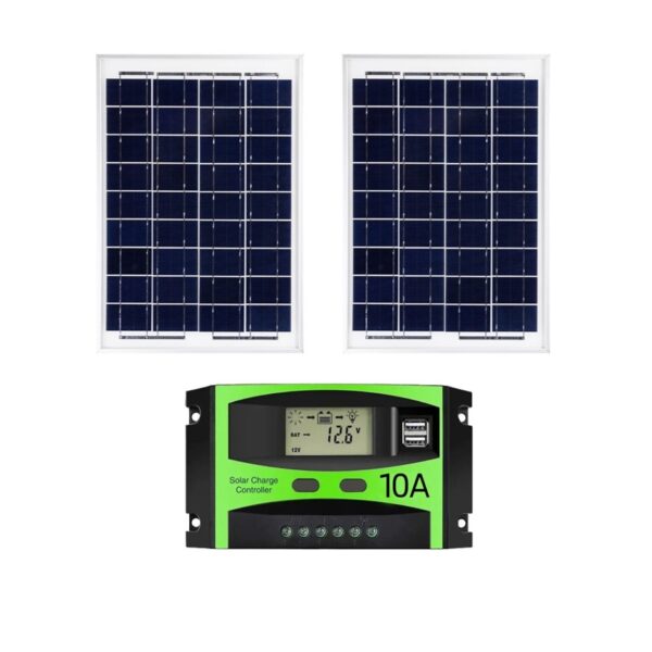 Panel Solar x 2 10w + Regulador 10A
