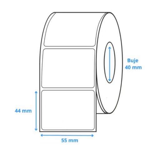 Rollos Etiquetas Térmicas 55 Mm X 44 Mm Autoadhesivas Para Impresoras y Balanzas Buje 40mm