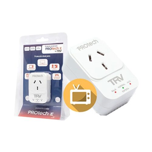 Protector De Tension Protech E Hasta 2100W By Trv - Audio Televisor Lavavajillas Consolas - Corte Baja Tension 180V Corte Por Alta Tension 245V