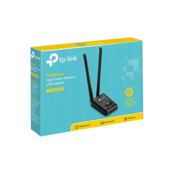 Placa De Red Wifi Usb Tp-Link Tl-Wn8200Nd 300M 2 Antenas 2 Watts Alta Potencia Rompe Muros