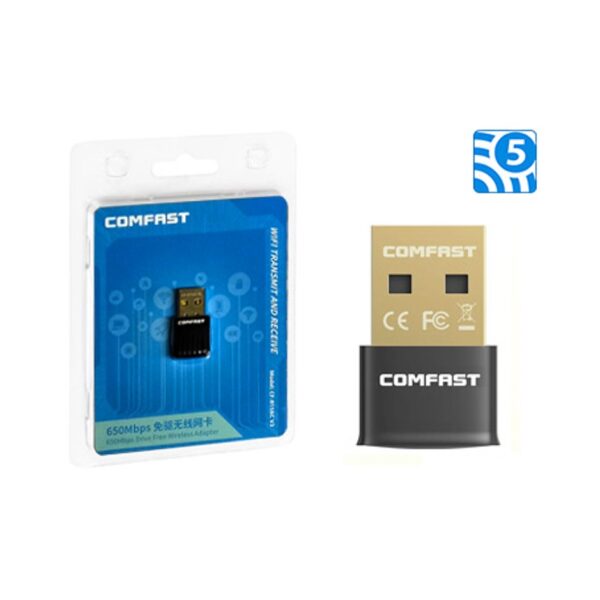 Placa De Red Wifi Usb Comfast Cf-Wu811Ac 650Mbps Dual Band 2.4Ghz 5.8Ghz Mini Nano Chipset Rtl8811Cu