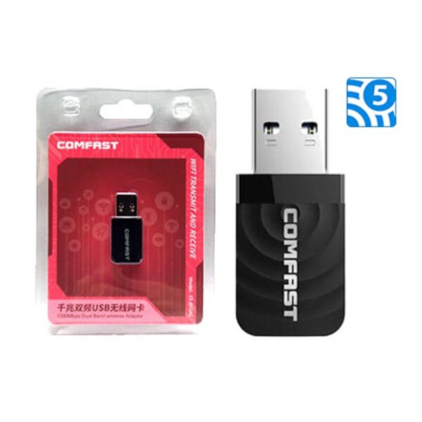 Placa De Red Wifi Usb Comfast Cf-812Ac 1300Mbps Dual Band 2.4Ghz 5.8Ghz