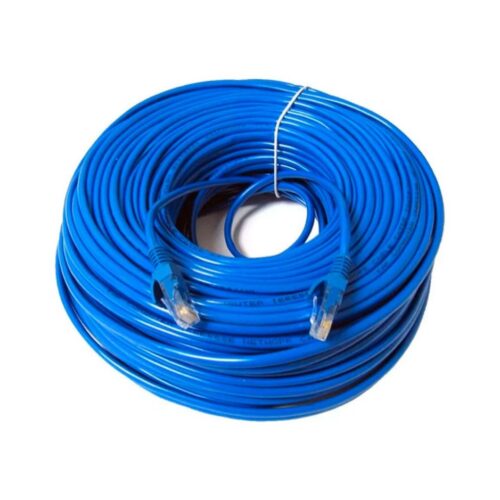 Cable De Red Utp 30 Metros Armado Cat 5E Pc Modem Smart Led Tv Proyector Camaras Cctv Ficha Rj45 Azul