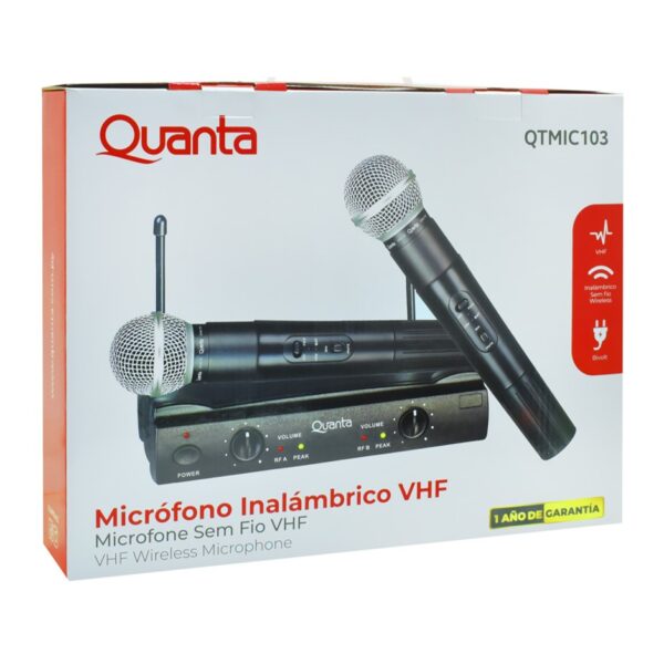 Micrófonos x 2 Inalambrico Quanta QTMIC103 Karaoke Fiesta Dj Musica