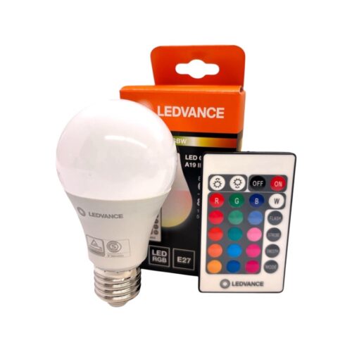 Lampara Led Foco Ledvance Classic A60 Rgb + w 220v E27 Con Control Dj Fiesta