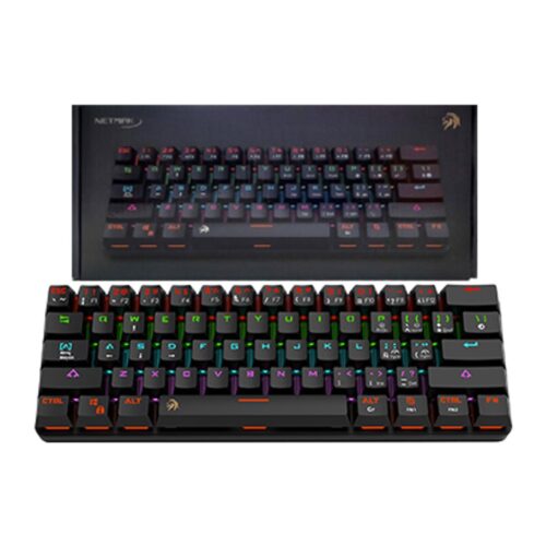 Teclado Netmak Dominate 60 Switch Blue Usb Tipo C Incluido Desmontable Mecanico Retroiluminado Gamer