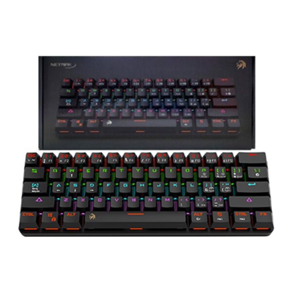 Teclado Netmak Dominate 60 Switch Blue Usb Tipo C Incluido Desmontable Mecanico Retroiluminado Gamer