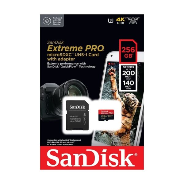 r201939.jpg Memoria Sandisk Extreme Pro 256Gb Microsdxc 200Mbs Camaras Celulares Drones 4K Uh