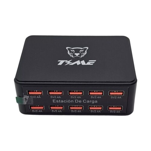Estacion Carga Cargador 10 Puertos Usb 2.4a Carga Rapida Celular 220v 60w