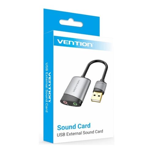 Placa de sonido Usb Vention Hi-Fi Audio y Microfono Plug Jack 3.5 mm Trrs Notebook Ps4 Ps5 Xbox