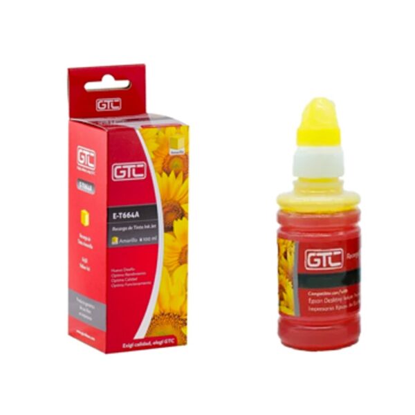 Tinta Alternativa Gtc Epson T664A Botella Recarga Amarillo 100ml L100 L101 L110 L111