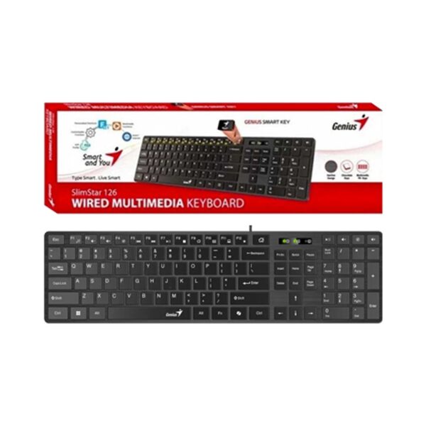 Teclado Genius SlimStar 126 CAble USB Multimedia Copilot