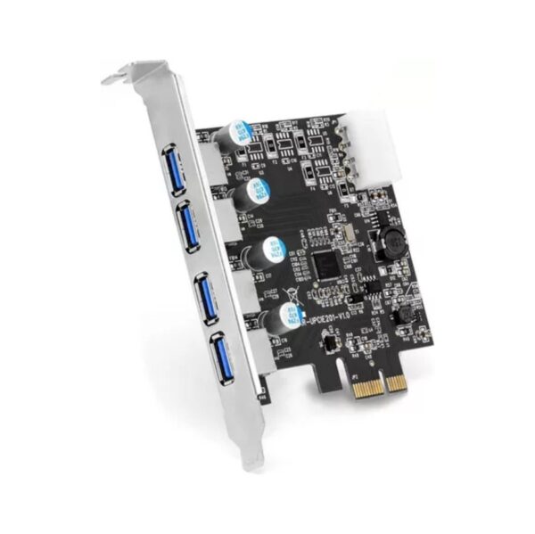 Adaptador Placa Pci-e X1 A Usb 3.0 Pci Express A 4 Puertos Usb 3.0 5gb Necesita Alimentacion