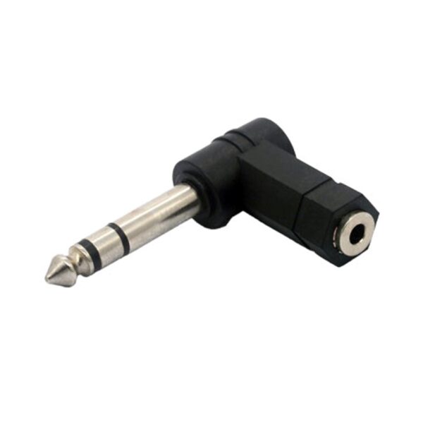 Adaptador Plug 6.5 mm Macho a Plug 3.5 mm Hembra en L (90°)