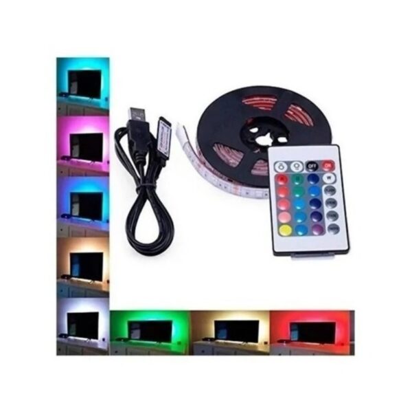 Tira Led 5050 Rgb 3m Usb Conexion Tv Pc Control Remoto