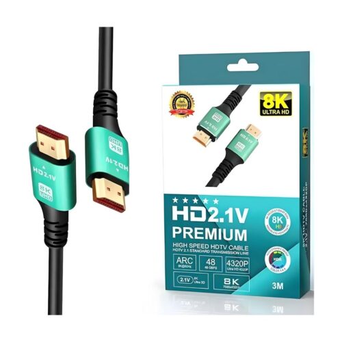 Cable De Vídeo Hdmi 2.1 De 8k 7680 x 4320p 60z 48Gbps 4320p 4k 120hz Para Tv Pc Ps4 Ps5 Xbox Notebook 3 Metros