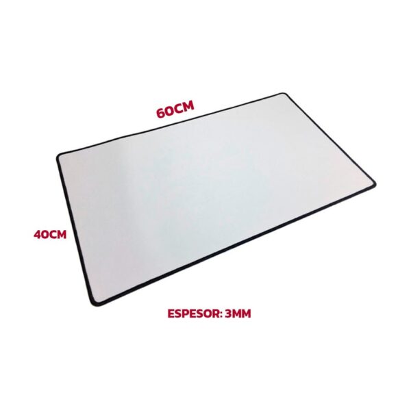 Mouse Pad Gamer Xl Blanco C/ Borde Negro 600 X 400 X 3mm Mousepad