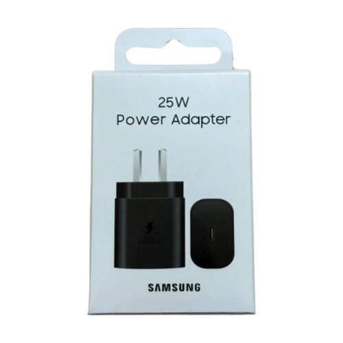 Cargador Celular Samsung Cabezal Tipo C 25W Carga Super Rapida Negro