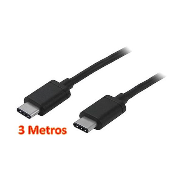 Cable Noga USB Tipo C Macho a USB Tipo C Macho 3 Metros Carga Rapida Negro