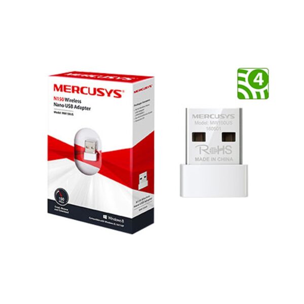 Placa de Red WiFi USB Mercusys MW150US Nano 150 Mbps 2.4 Ghz