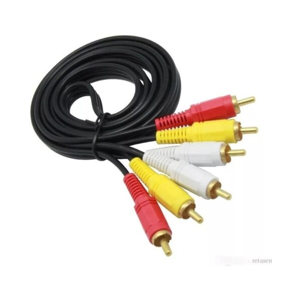Cable Rca Audio Stereo y Video Megalite 3 Machos a 3 Machos 1.5 Metros