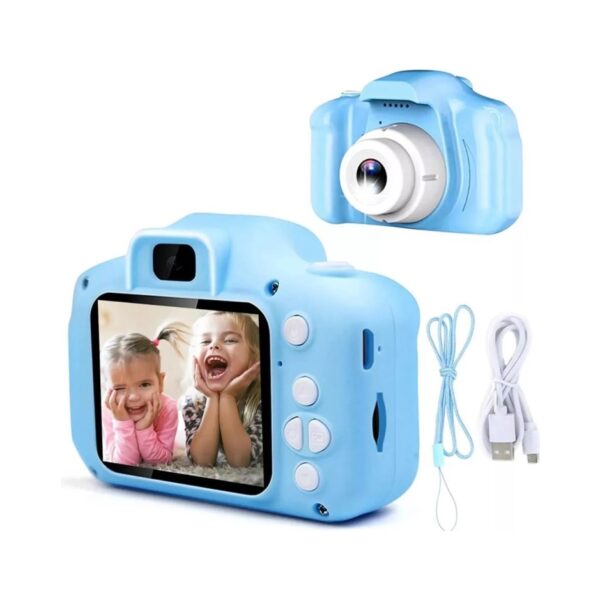 Mini Camara Digital De Fotos Recargable Con Juegos Para Niños Color Celeste