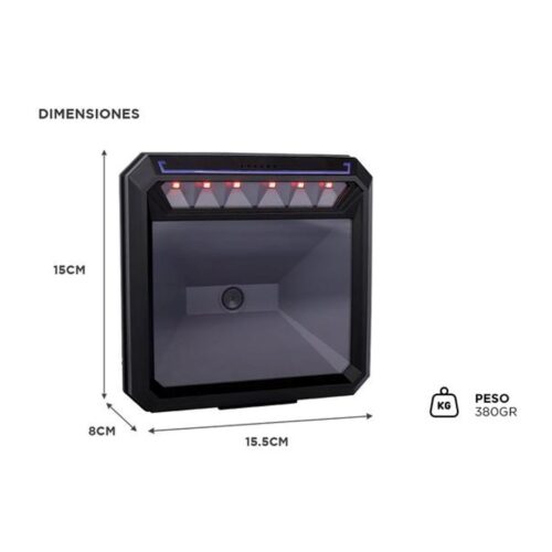 Lector De Codigo De Barras Comercial Cubo Usb 1d 2d Qr Omnidireccional Negro