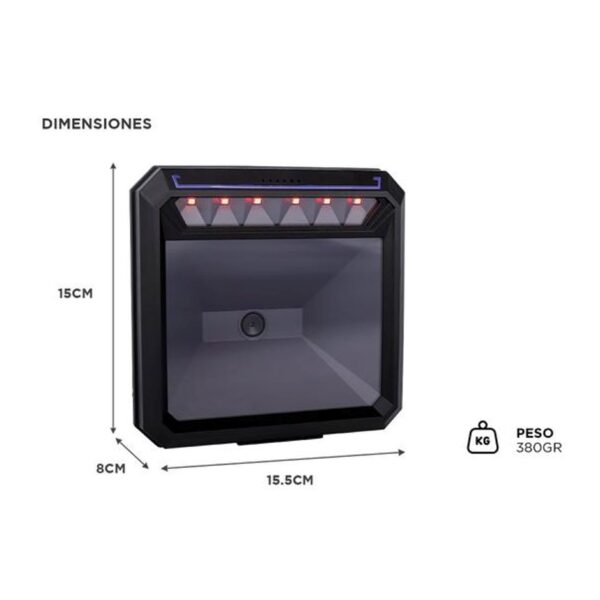 Lector De Codigo De Barras Comercial Cubo Usb 1d 2d Qr Omnidireccional Negro