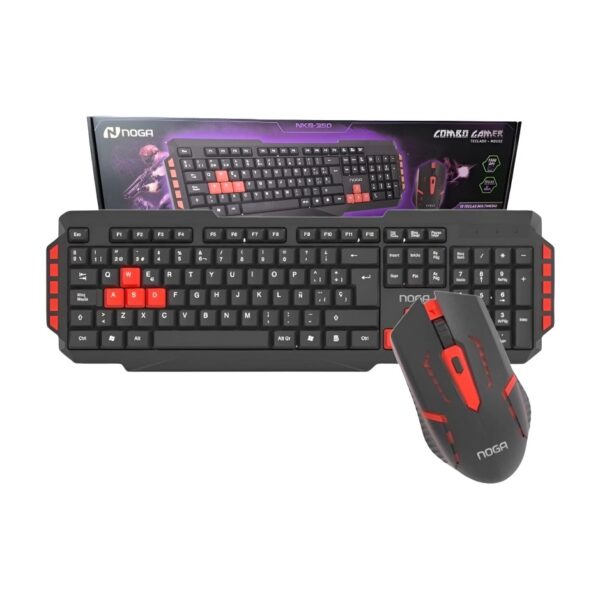 Kit Teclado + Mouse Noganet NKB-350 Cable USB 1.5 Metros Gamer con Multimedia