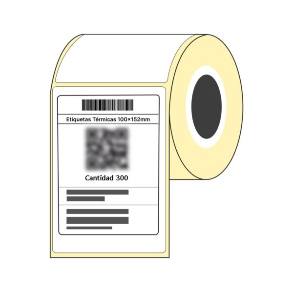 Etiquetas Termicas 100 mm X 150 mm Autoadhesivas Para Envíos Despacho Logistica Buje 25 mm