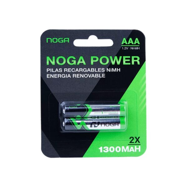 Pila Recargable Noga AAA 1.2V 1300 MaH X 2 Unidades 500 Recargas