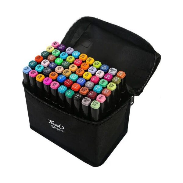 Fibras Fibrones Marcadores Plumones Doble Punta Colores X 60 Unidades