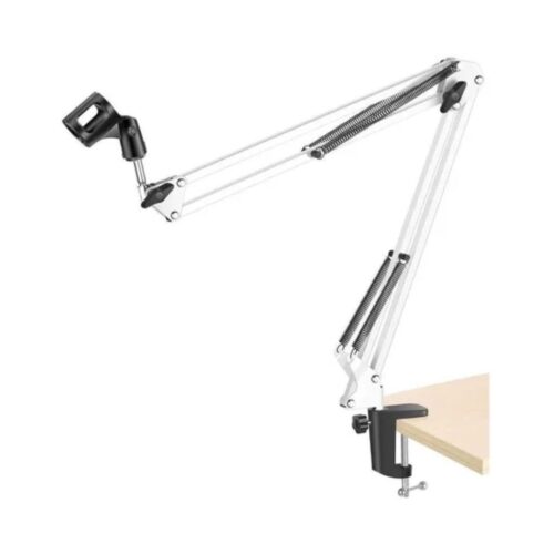 Brazo Soporte Mesa Articulado Para Microfono De Metal Blanco