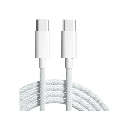 Cable Cargador Celular Tipo C a Tipo C Iphone Carga Rapida 3A Blanco