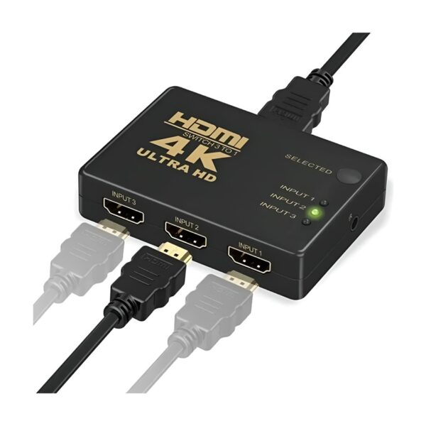 r202111.jpg Selector Switch Adaptador Hdmi 3 Puertos Entrada 4k + Control Remoto