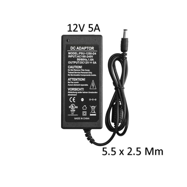 Fuente De Alimentacion 12V 5A Camaras Seguridad Luces Led Cctv Impresoras