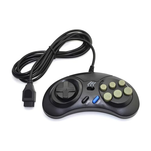 Joystick Pego Consola Sega Genesis 6 Botones Alternativo Cable Negro