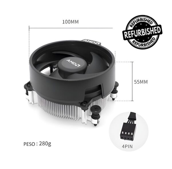 Cooler Original Am4 Amd Wraith Stealth LED Negro Refu