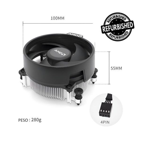 Cooler Original Am4 Amd Wraith Stealth LED Negro Refu