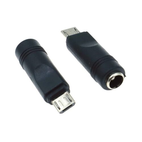 Adaptador Cargador 5.5 X 2.5mm Hembra A Microusb Macho Micro Usb Negro
