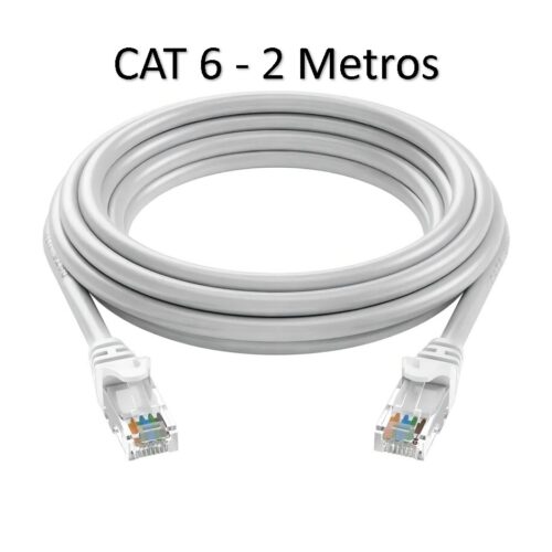 Cable De Red 2 Metros Armado Pc Módem Cat 6 Rj45 Utp Lan Gris Claro