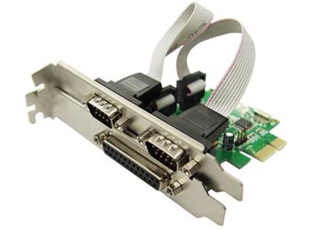 Placa Pci-E A 2 Serie Db9 + 1 Paralelo  Db25 Pci-E X1 Chip Wch Ch382l