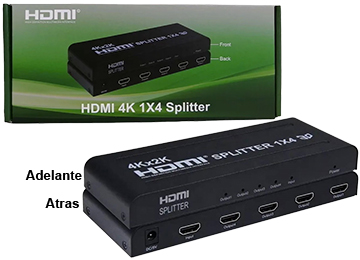 Splitter Hdmi 1.4 - 1 Entrada 4 Salidas 1080p - Incluye Transformador 5v 1a 5.5x2.1mm