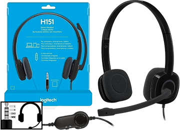 Auricular Vincha Logitech H151 C/Microfono 1 Plug 3.5mm 4 Contactos