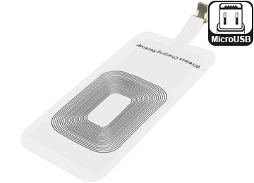 Receptor Cargador Micro Usb Inalambrico - Requiere Base Con Cargador De 2a Reales Y Cable Mallado Reforzado