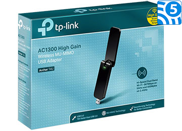 Placa De Red Wifi Usb Tp-Link Archer T4u Ac1300 3.0 Dual Band 2.4ghz 5ghz Wireless Mu-Mimmo