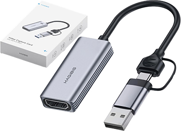 Capturadora Hdmi Hagibis Uhc05 2 En 1 1xusb3.0 1xusbtipo C 1080p 30 Fps Mjpeg -  No Requiere Drivers